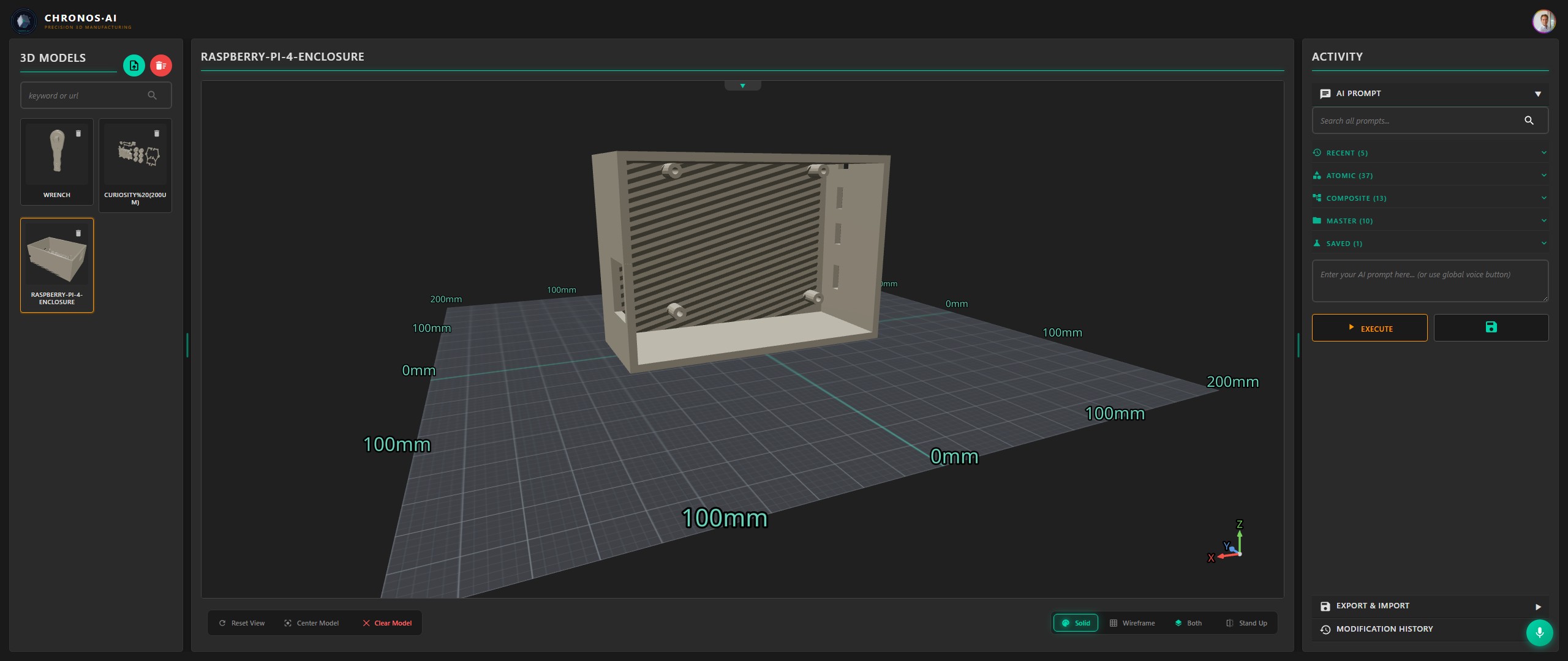 Raspberry Pi 4 enclosure view